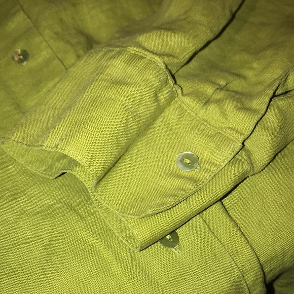 Women’s Sutton Studio Green 100%Linen Long Sleeve Button Shirt - Size 2X - Picture 5 of 5